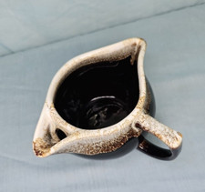 Tazón para salsa Gravy Boat doble caño Pfaltzgraff esmalte por goteo marrón gourmet