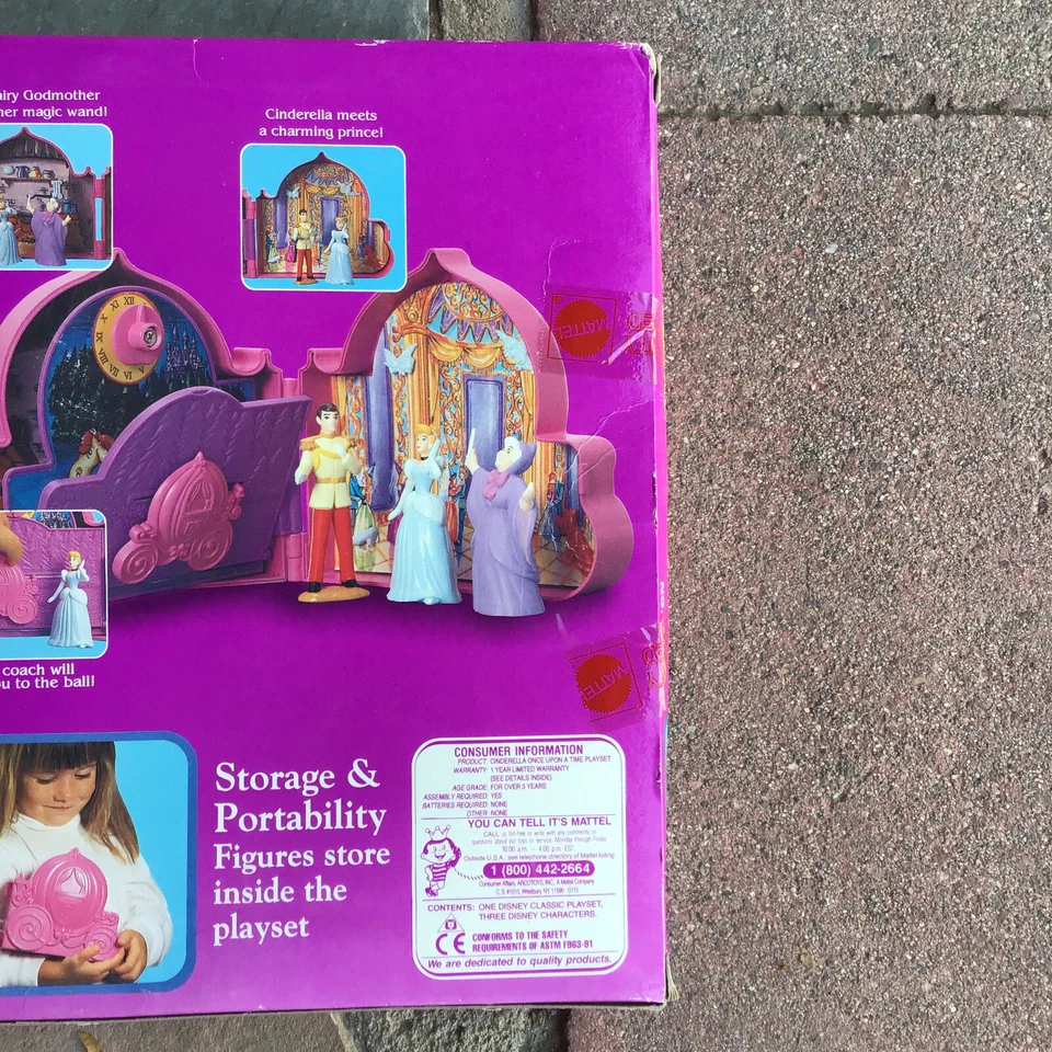 Винтажный MATTEL NIB CINDERELLA ONCE UPON A TIME ИГРОВОЙ НАБОР ПРИНЦ ФЕЯ КРЕСТНАЯ МАТЬ - Изображение 4 из 4