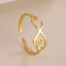 Infinity Symbol Rings for Women Stainless Steel Adjustable Open Finger Rings