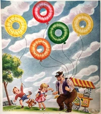 Balloon Man Max Shepard Life Savers Candy Vintage 1944 Ad Art Magazine Print
