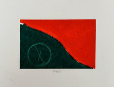 WALTER FUSI (1924-2013) DIPINTO Opera Tecnica Mista su Cartoncino Astrattismo