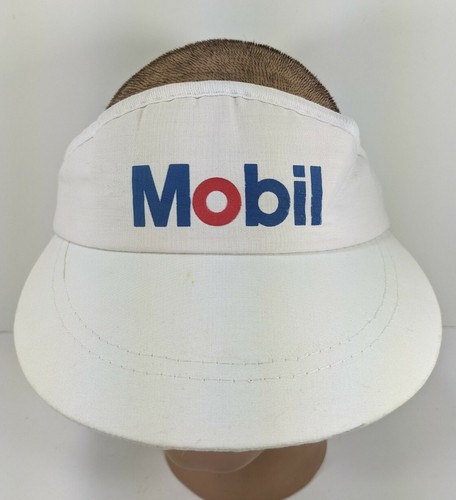 Vintage Mobil Visor Hat White Strapback 