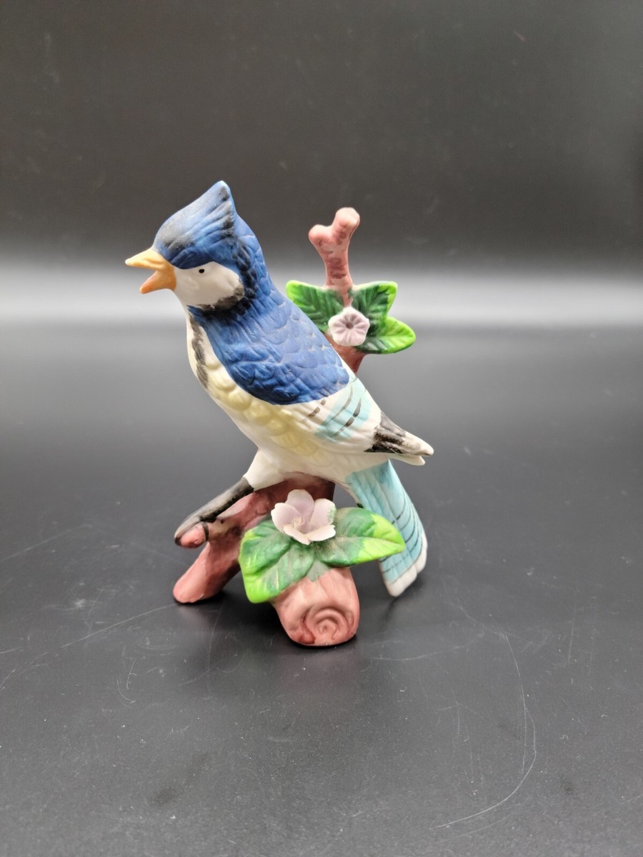 Vintage Ceramic Blue Jay Bird Figurine 5