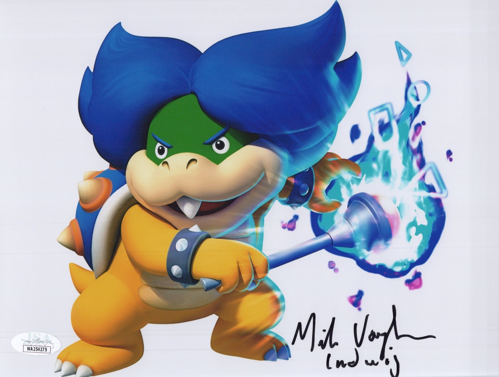 MIKE VAUGHN Signed SUPER MARIO BROS 8x10 Photo LUDWIG KOOPA Autograph JSA COA