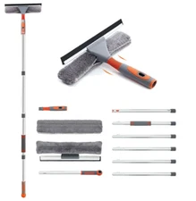 Squeegee Window Cleaner Baban 2 in 1 Window Cleaning Tool Extension Pole 100''