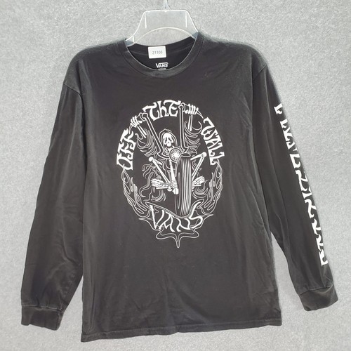 Vans Men T-Shirt Medium Black Graphic 