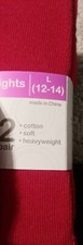 Nwt new 2 Pairs girls L 12-14 heavy tights 2 pack red black warm tween plain