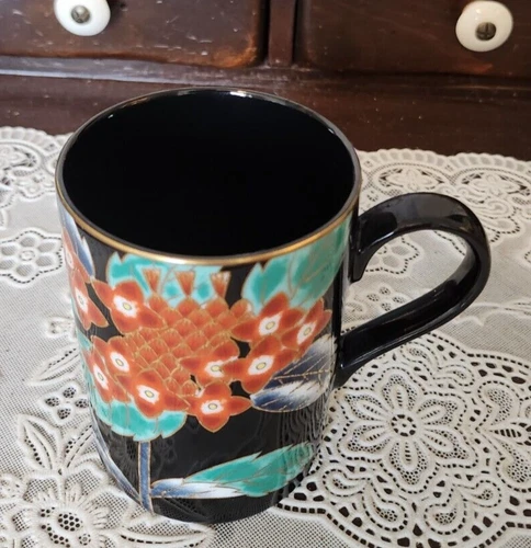 VINTAGE Fitz and Floyd Fine Porcelain Fleurs Chinoises Coffee Mug Cup, Japan