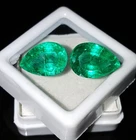CERTIFIED Natural Colombian Emerald Pair 3-5 Ct Loose Gemstone Pear Cut AE21