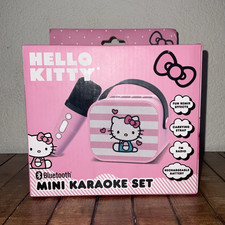 Hello Kitty Mini Karaoke Set Bluetooth Rechargeable Pink White Microphone