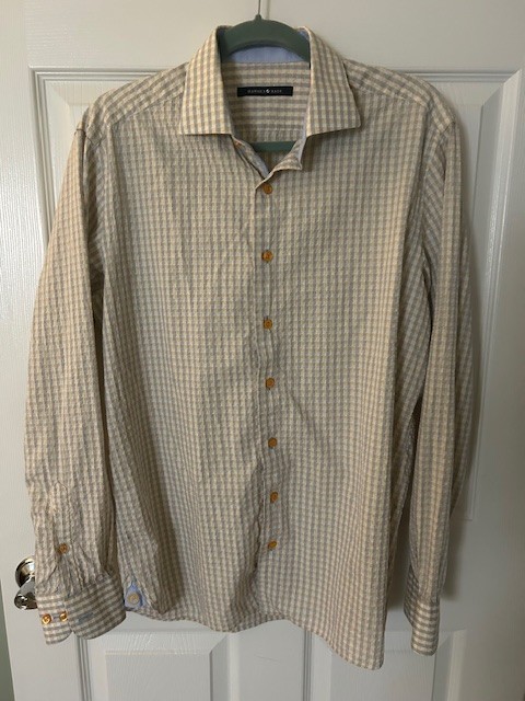 Hammer Made Mens Long Sleeve Plaid Button Down Shirt Slim 41/16