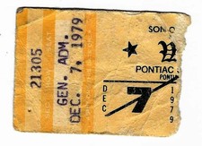 The Who & Blackfoot 12/7/79 Detroit Pontiac MI Silverdome Rare Ticket Stub