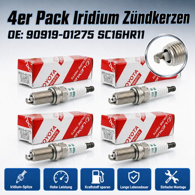 4er Pack Denso Iridium Zündkerz Für Toyota 90919-01275e SC16HR11