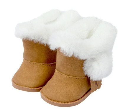 WW Boots, Plush Leather & Fur Boots~ ''Tan'' for Wellie Wisher Dolls
