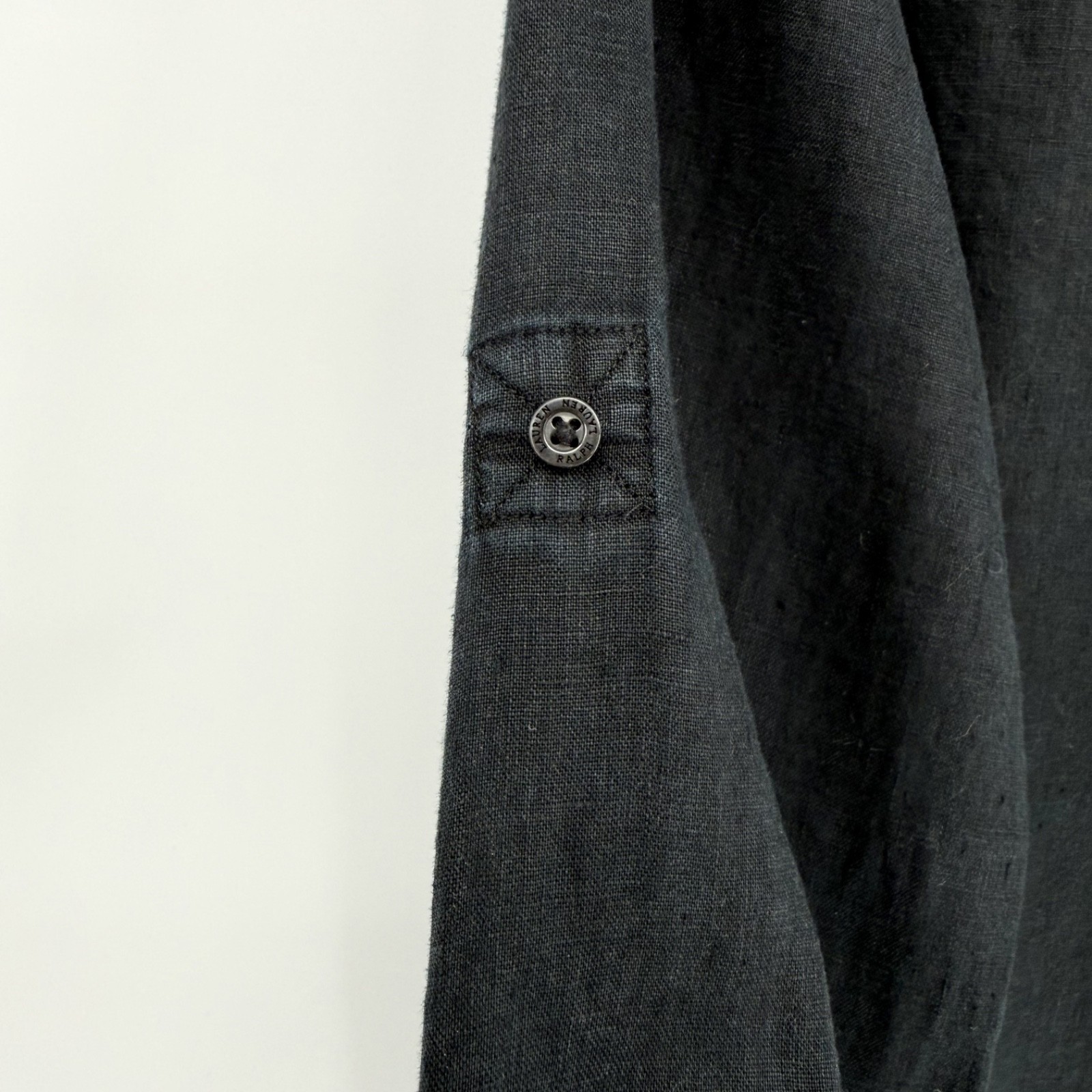 Lauren Ralph Lauren 100% Linen Black Button Down Shirt Women’s XXL Black Label thumbnail 11