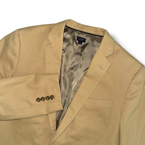 J. Crew Ludlow Jacket Blazer Sports Coat Larusmiani Tessuti Men 40R Cotton Khaki - Picture 3 of 12