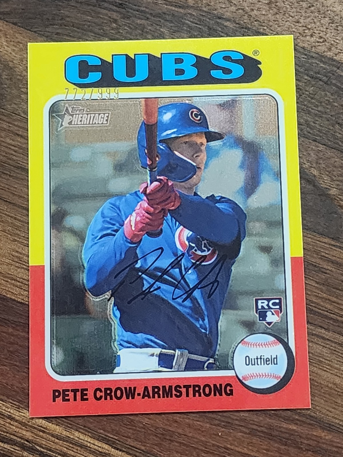 2024 TOPPS CHROME HERITAGE PETE CROW-ARMSTRONG #177 RC ROOKIE #'D 772/999 MINT+