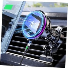 for Qi2 15W MagSafe Car Mount Charger RGB Light, Ice With Qi2 Cooling Charging