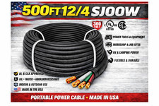 500FT 12/4 SJOOW Portable Cord UL CSA Made in USA Flexible Power Cable