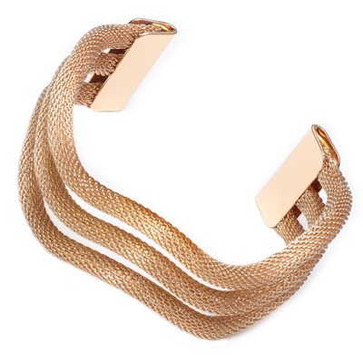 Gold Manschette Armreif Armbänder Vintage Kette Wickelwelle Design Damen groß offen weit