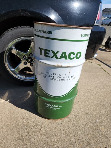 Vintage Texaco 16 Gallon Gear Oil Garage Barrel Drum Tin Can - Empty Garbage - Picture 1 of 6