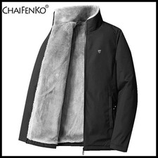 Men's Winter Fleece Jacket Windproof Warm Thick Casual Zip Up Coat