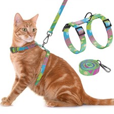 Cat Harness and Leash Set, Adjustable Kitten Harness Escape Proof Cats Harnes...