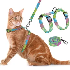 Cat Harness and Leash Set, Adjustable Kitten Harness Escape Proof Cats Harnes...