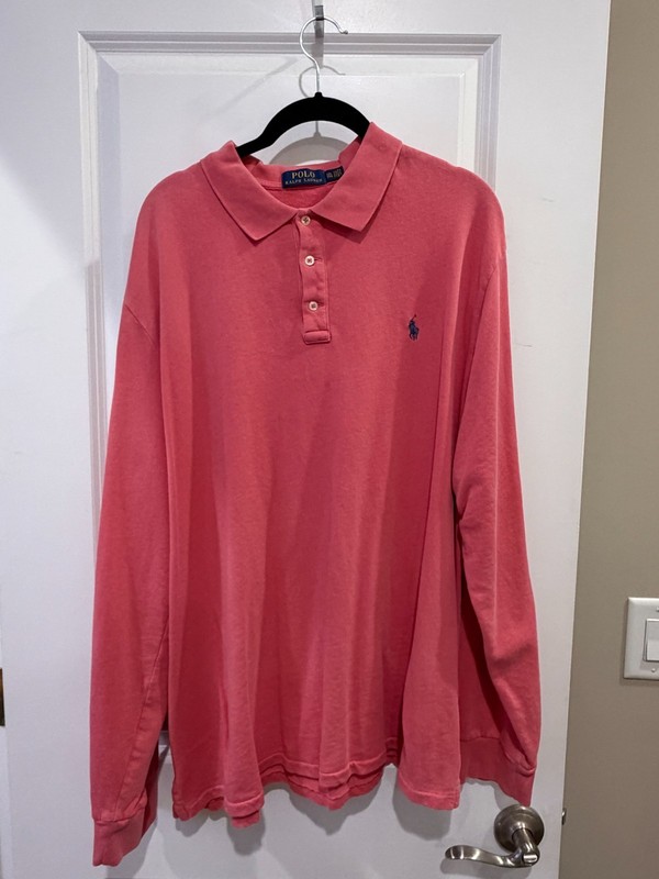 Rare Ralph Lauren Mens Top Long Sleeve Collared 1/2 Button SZ 2XL Tall NEW