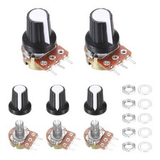 5Pcs WH-148 Potentiometer 3Pins B2K 20 Ohm Variable Resistor with 5 Knobs