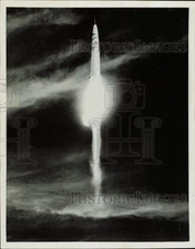1958 Press Photo Launch of Air Force rocket Thor - nei65149