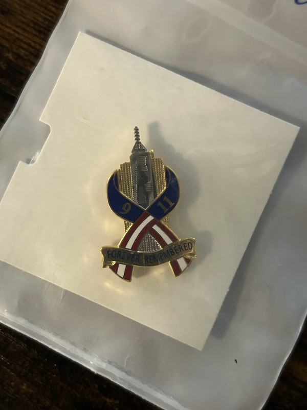 New York City Police Badge Lapel Pin 911 Twin Towers Tribute Style