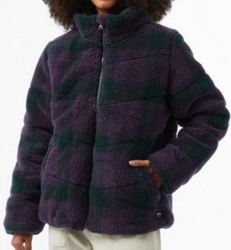 Vans, NWT $170 Vans Off The Wall Foundry Plaid High Pile Puff Green Gables Jacket: L