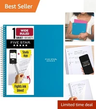 Stylish Tidewater Blue Notebook - 100 Sheets, Ink Bleed Prevention, Perforated