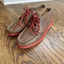 Sperry Top-Sider Men?s 9.5M Brown Leather Chukka Boat Shoes Red Sole