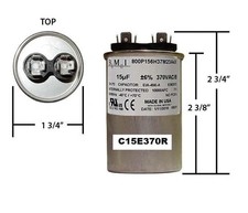 15 MFD 370 VAC Round Run Capacitor