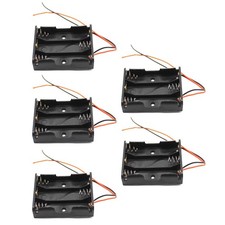 Pack of 5 3 x 1.5V AA Battery Holder, 4.5V Battery Holder with Wires 5 Pieces...