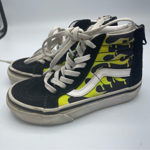 Vans Green & Black High Top Lace Up Sneakers Boys 10.5 - Picture 10 of 12