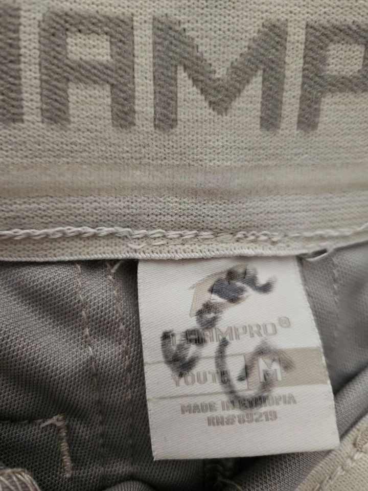 Pantalones de béisbol Champro gris medio juvenil hasta la rodilla rayas negras Foto 4 de 4