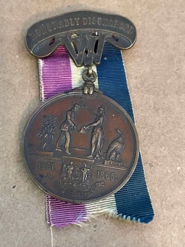 Civil War WV honorable discharge medal I'D Abraham R Lipscomb 15th WV Infantry