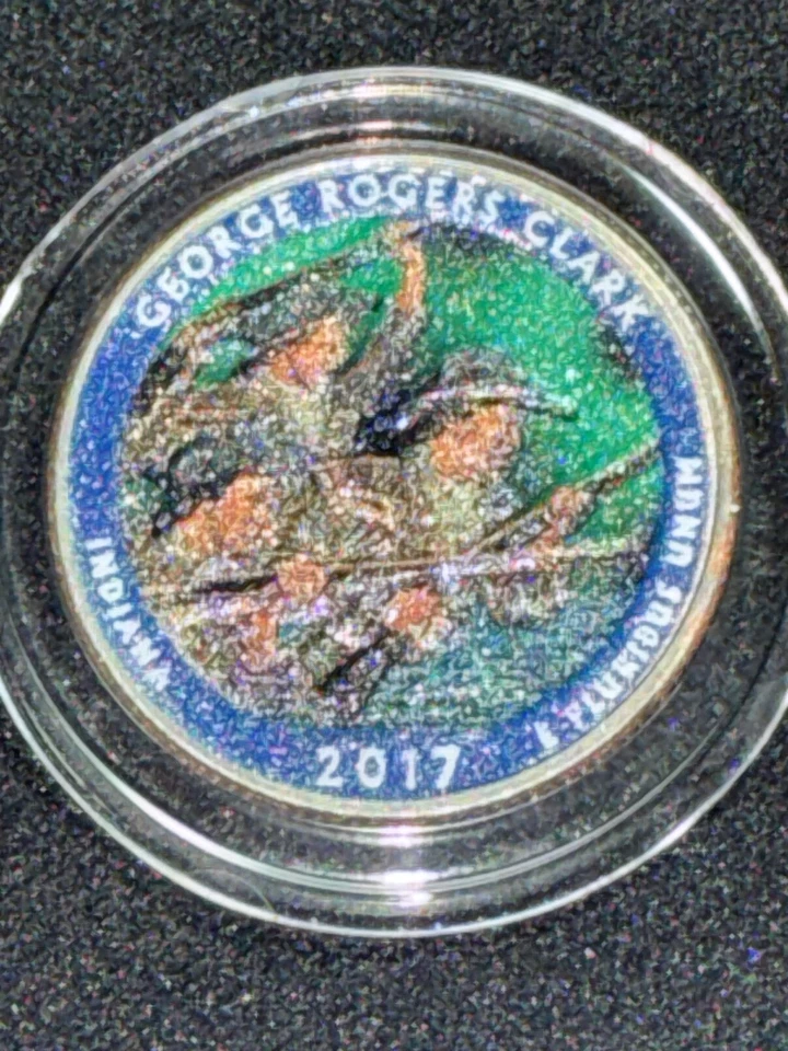 George Rogers  Clark 2017p America The Beautiful Colorized Washington Quarter  - Image 4 of 4