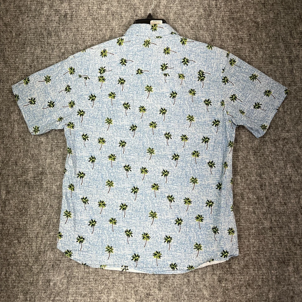 Camisa Hawks Bay Para Hombres Extra Grande Hawaiian Resort Palma Botón Delantero Campamento Cabaña Foto 2 de 4