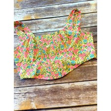 Floral Corset Crop Top XXL Cottagecore Boning Renaissance Girly Fairy Romantic