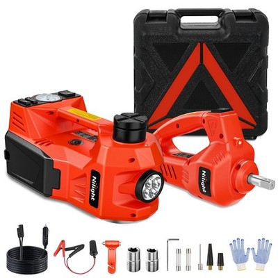 Nilight Electric Car Jack Kit 5 Ton 12V Hydraulic Car Jack with Impact Wrench...