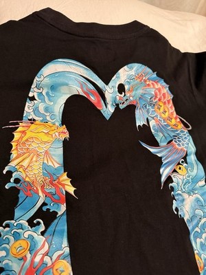 Men s Evisu Medium Black Excellent Condition Sea Wave Dragon Koi￼