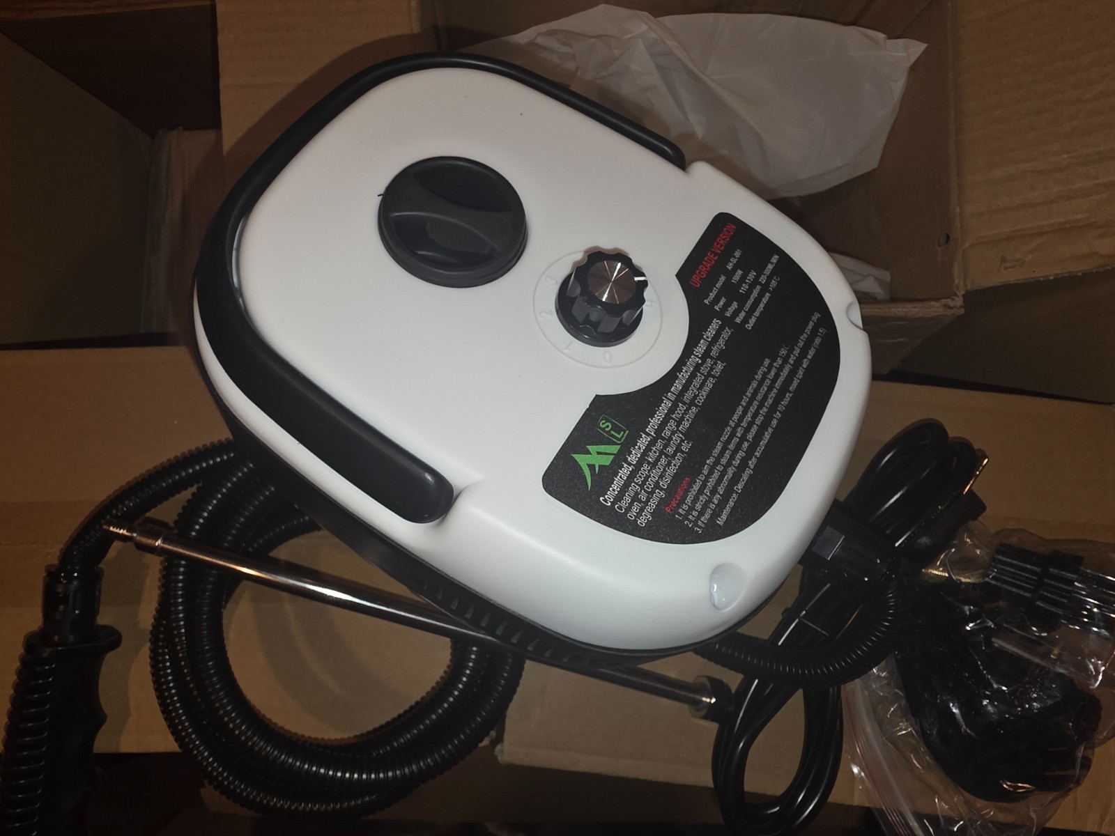 Corded Steamer 1500W 110V AH-SL-001 w/ Hose Nozzle Wand - White