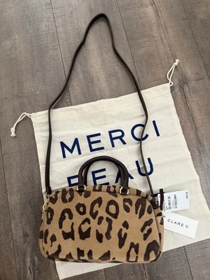 Clare V Petite Claudine - Lark/Brown Pablo Cat Suede NWT
