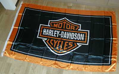 Harley-Davidson Bar & Shield Logo Fahne, schwarz 100 x 150 cm - NEU!!!