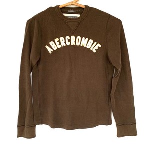 Abercrombie \u0026 Fitch Moletom Masculino Gola careca branco Marrom 100% ALGODÃO pulôver L | eBay