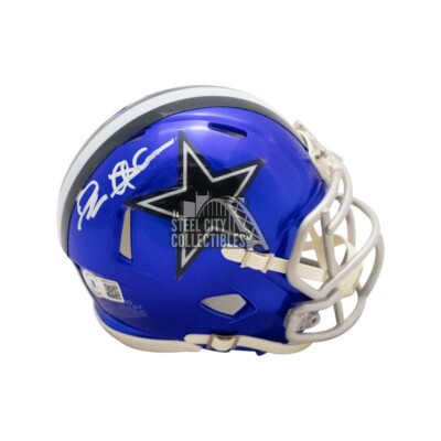 Deion Sanders Autographed Cowboys Flash Mini Football Helmet - BAS (White Ink)